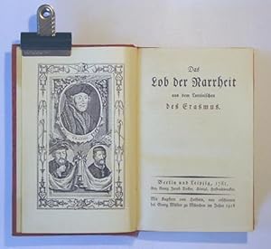 Bild des Verkufers fr Das Lob der Narrheit. zum Verkauf von antiquariat peter petrej - Bibliopolium AG