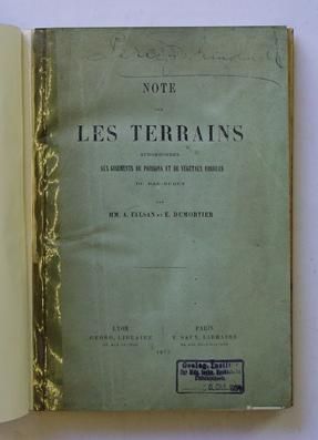 Note sur les terrains subordonnées aux gisement de poissons et de végétaux fossiles du Bas-Bugey.