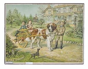 Immagine del venditore per Schulwandbild - [Hundewagen mit Kindern]. Schulwandtafel Nr. 17. venduto da antiquariat peter petrej - Bibliopolium AG