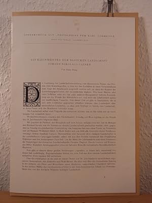 Bild des Verkufers fr Ein Kleinmeister der Barocken Landschaft: Johann Nikolaus Gasner. Sonderdruck zum Verkauf von Antiquariat Weber