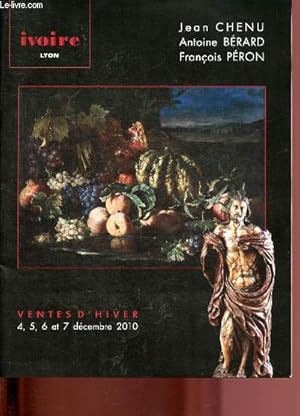 Imagen del vendedor de Catalogue de vente aux enchres : 4.5.6. et 7 dcembre 2010 - Ivoire - vente d'hiver : bijoux anciens et modernes, tableaux anciens, cramiques, argenterie, tableaux modernes & contemporains, cole lyonnaise, ateliers barrie, Ferreri, Moyroud. a la venta por Le-Livre