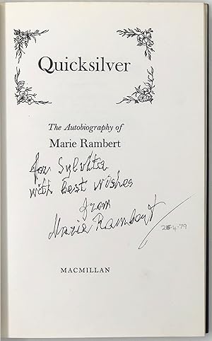 Image du vendeur pour Quicksilver. An autobiography mis en vente par Maggs Bros. Ltd ABA, ILAB, PBFA, BA