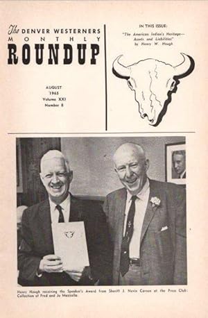 Imagen del vendedor de The Denver Westerners' Monthly Roundup: August 1965, Vol 21, No. 8 a la venta por Clausen Books, RMABA