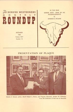 Immagine del venditore per The Denver Westerners' Monthly Roundup: December 1969, Vol 25, No. 12 venduto da Clausen Books, RMABA