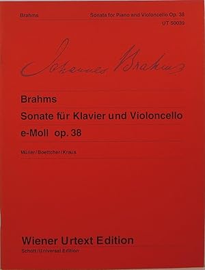 Bild des Verkufers fr Sonate fr Klavier und Violoncello e-Moll op. 38 = Sonata for Piano and Violoncello E minor Op. 38 zum Verkauf von Newbury Books