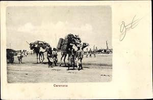 Bild des Verkufers fr Ansichtskarte / Postkarte Jemen, Karawane, Kamele zum Verkauf von akpool GmbH