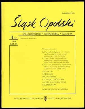 Seller image for Slask Opolski. Spoleczenstwo, gospodarka, kultura. R.9 (1999). Nr 4 (37) (Pazdziernik-Grudzien 1999) for sale by POLIART Beata Kalke