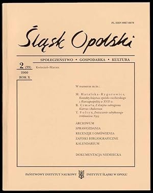 Seller image for Slask Opolski. Spoleczenstwo, gospodarka, kultura. R.10 (2000). Nr 2 (39) (Kwiecien-Czerwiec 2000) for sale by POLIART Beata Kalke