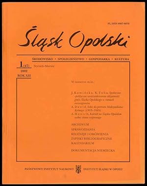 Seller image for Slask Opolski. Srodowisko, spoleczenstwo, gospodarka, kultura. R.12 (2002). Nr 1 (47) (Styczen-Marzec 2002) for sale by POLIART Beata Kalke