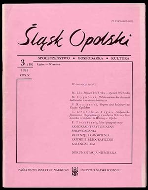 Seller image for Slask Opolski. Spoleczenstwo, gospodarka, kultura. R.5 (1995). Nr 3 (18) (Lipiec-Wrzesien 1995) for sale by POLIART Beata Kalke