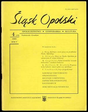 Seller image for Slask Opolski. Spoleczenstwo, gospodarka, kultura. R.5 (1995). Nr 4 (19) (Pazdziernik-Grudzien 1995) for sale by POLIART Beata Kalke