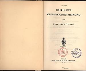 Seller image for Kritik der ffentlichen Meinung, for sale by Antiquariat Kastanienhof