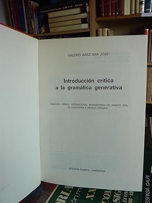 INTRODUCCION CRITICA A LA GRAMATICA GENERATIVA