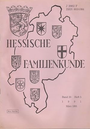 Imagen del vendedor de Hessische Familienkunde; Mrz 1991, Band 20/ Heft 5. a la venta por Schrmann und Kiewning GbR