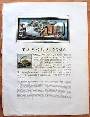 Antique Copperplate Engravings: Tavola XXXIV,