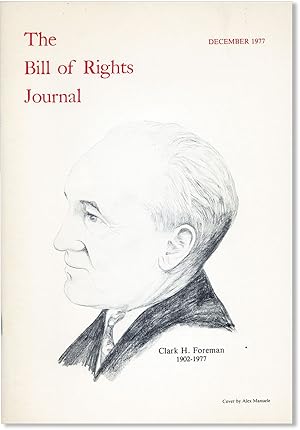 Bild des Verkufers fr The Bill of Rights Journal. Vol. X - December 1977 zum Verkauf von Lorne Bair Rare Books, ABAA