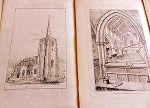 Bramford Church, Suffolk. 4 full page woodcuts interior (2) and exterior & Groundplan + 1 leaf of...