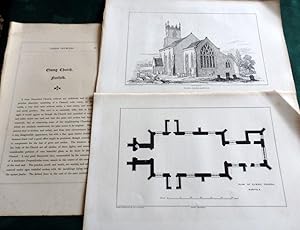 Image du vendeur pour Elsing Church, Norfolk. 2 full page woodcuts of Exterior and groundplan + 1 page of letterpress mis en vente par Colophon Books (UK)