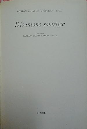 Imagen del vendedor de DISUNIONE SOVIETICA. a la venta por Studio Bibliografico Olubra