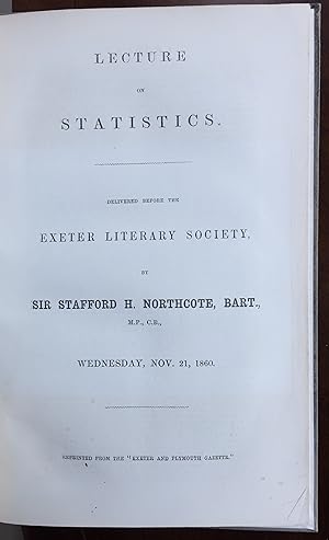 Image du vendeur pour Lecture on statistics. Delivered before the Exeter Literary Society. on Wednesday, Nov. 21, 1860. mis en vente par Jeffrey Stern Antiquarian Bookseller