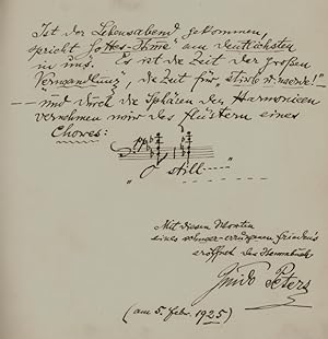 Schriftstück mit Notenzeile u.U. Wien 5.2.1925.