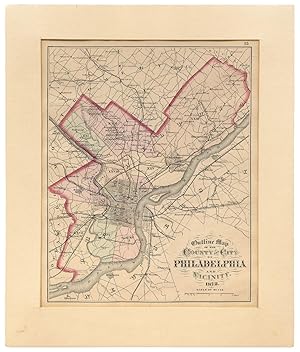 Imagen del vendedor de [Map]: "Outline Map of the County and City of Philadelphia and Vicinity" a la venta por Between the Covers-Rare Books, Inc. ABAA