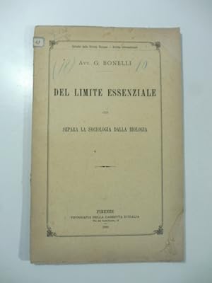 Del limite essenziale che separa la sociologia dalla biologia