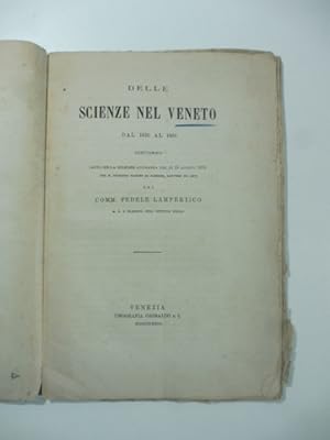 Delle scienze nel Veneto dal 1815 al 1866. Discorso