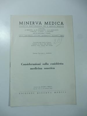 Bild des Verkufers fr Considerazioni sulla cosiddetta medicina omerica zum Verkauf von Coenobium Libreria antiquaria