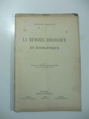 La memoire biologique en energetique