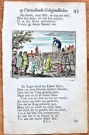 Seller image for Antique Copperplate Miniature Engraving: Voorvallende Gelegendheden 43 for sale by Ken Jackson