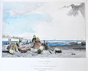 Bild des Verkufers fr Antique Copperplate Engraving: Coast Scene zum Verkauf von Ken Jackson