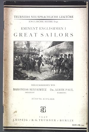 Seller image for Eminent Englishmen I: Great Sailors; Teubners neusprachliche Lektre, englische Reihe 1/92; for sale by books4less (Versandantiquariat Petra Gros GmbH & Co. KG)