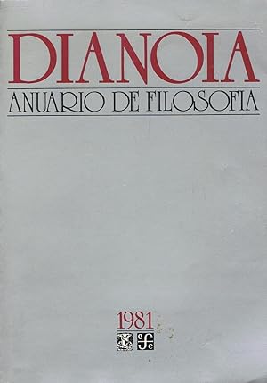 Bild des Verkufers fr DINOIA. Anuario de Filosofa. Ao XXVII. 1981. Nm. 27. zum Verkauf von Librera Torren de Rueda