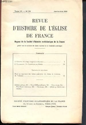 Imagen del vendedor de Revue d'histoire de l'Eglise de France n154 - Tome LV - Janvier-Juin 1969 a la venta por Le-Livre