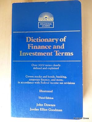 Seller image for Dictionary of Finance and Investment Terms. Barron`s Financial Guide. for sale by Versandantiquariat Harald Gross