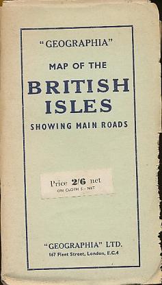 Seller image for Geographia" Map of the British Isles Showing Main Roads for sale by Bookshelf of Maine