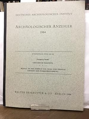 Immagine del venditore per Deutsches Archologisches Institut - Archologischer Anzeiger 1984. Griechische Bleistifte - Moduli an den Tempeln von Tegea und Stratos? Grenzen der Fussmassbestimmung. Sonderdruck. venduto da Kepler-Buchversand Huong Bach