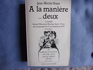 Bild des Verkufers fr A la manire.deux zum Verkauf von arobase livres