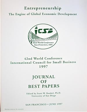 Journal of Best Papers. Entrepreneurship- The Engine of Global Economic Development