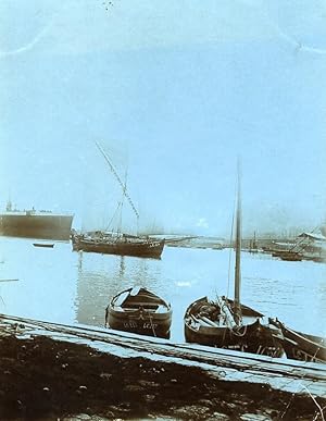 Seller image for France La Ciotat Seaside Harbour Boats Sailboats Old Photo 1900 for sale by Bits of Our Past Ltd