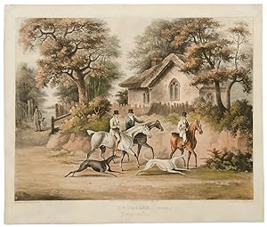 [Set of Four] Coursing. Plate I. Going out.; Plate II. Finding; Plate III. The Hare's Last Effort...