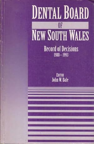 Immagine del venditore per Dental Board of New South Wales: Record of Decisions 1988-1993 venduto da Goulds Book Arcade, Sydney