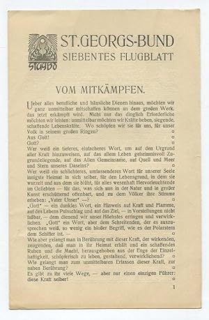 St.Georgs-Bund - Siebentes Flugblatt: Vom Mitkämpfen.Hellerau im Januar 1915.