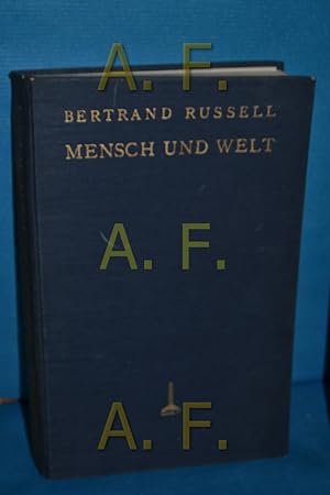 Image du vendeur pour Mensch und Welt : Grundriss d. Philosophie mis en vente par Antiquarische Fundgrube e.U.