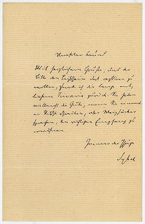 Imagen del vendedor de Eigenh. Brief mit U. a la venta por Antiquariat INLIBRIS Gilhofer Nfg. GmbH