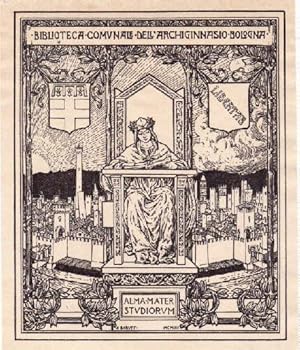 Bild des Verkufers fr Exlibris fr die Bibliotheca Communale dell`Archiginnasio Bologna. Klischedruck von Alfredo Baruffi, Bologna. zum Verkauf von Antiquariat Heinz Tessin