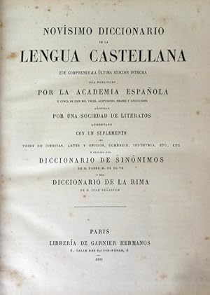 NOVÍSIMO DICCIONARIO DE LA LENGUA CASTELLANA