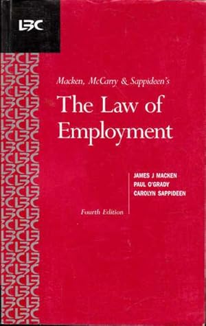 Immagine del venditore per MacKen, McArry & Sappideen's The Law of Employment Fourth Edition venduto da Goulds Book Arcade, Sydney