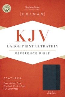 Imagen del vendedor de KJV Large Print Ultrathin Reference Bible, Slate Blue LeatherTouch a la venta por ChristianBookbag / Beans Books, Inc.